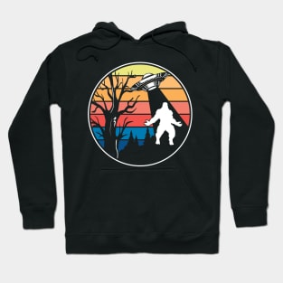 Retro alien ufo bigfoot abduction Hoodie